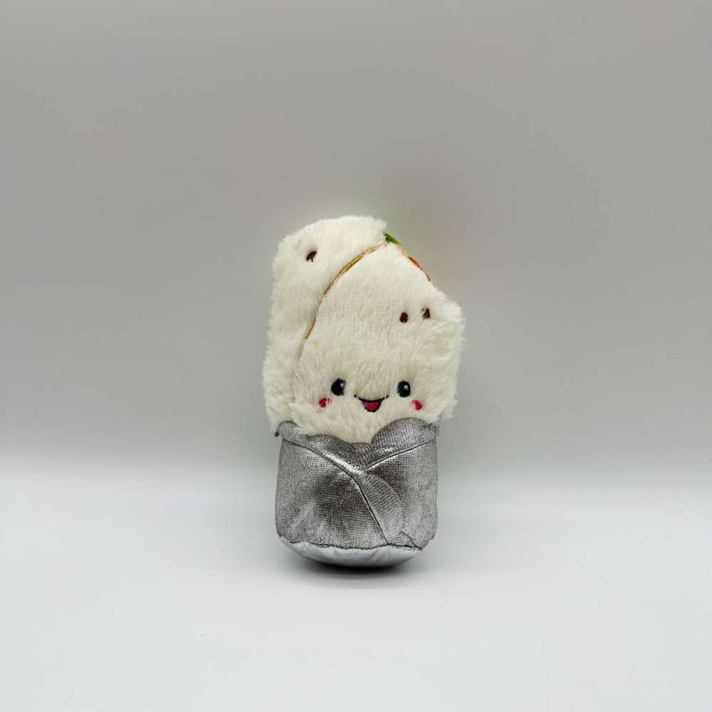 Toy Factory Burrito Plush Stuffed Animal Silver Foil Foodie 6 Inch